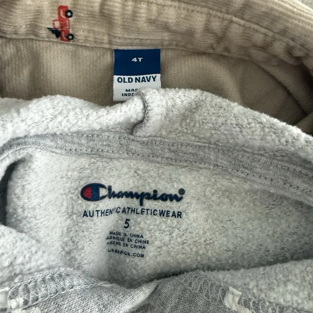 5T Boys Old Navy Cable Knit Sweater Fisherman Corduroy Button Up Champion Hoodie